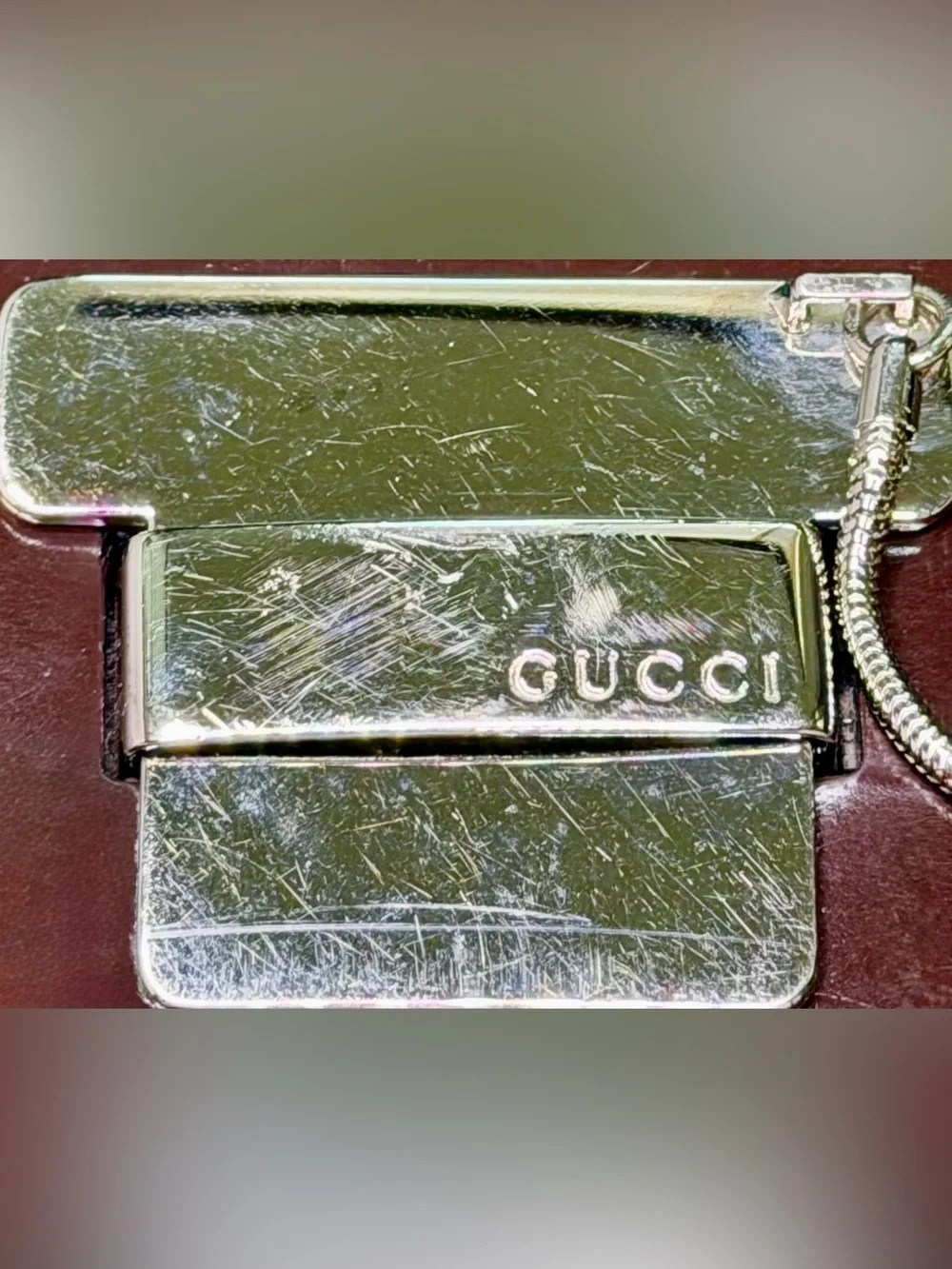 Vintage Gucci Tom Ford Brown Patent Leather T-Lock Shoulder Bag Y2K Italy